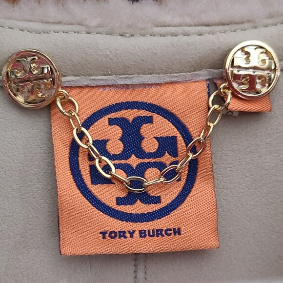 $2300 TORY BURCH Small 2/4 SHEARLING LAMB FUR Leather Bennett Coat MAX MARA - Picture 9 of 12